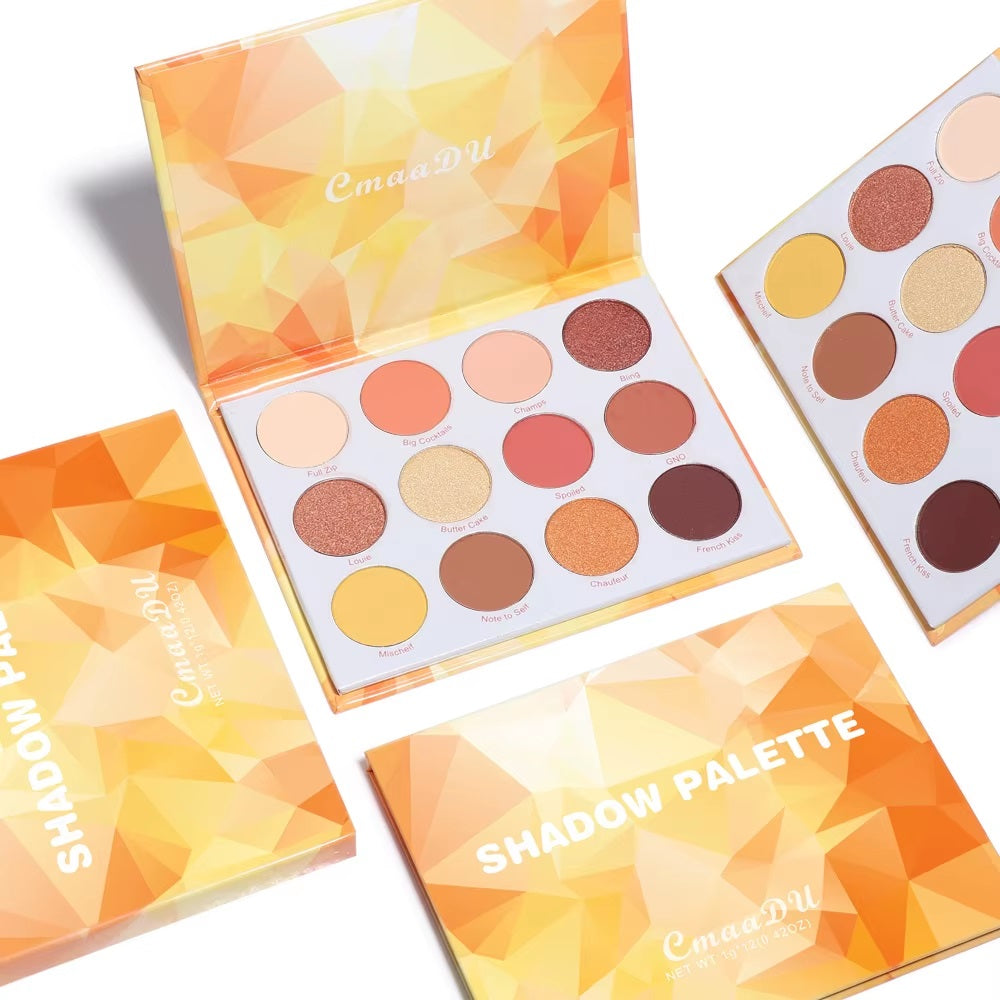 12 färger lila neonpigment matt ögonskuggspalett