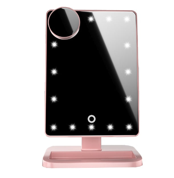 Multifunktionell Touch Sminkspegel med LED-belysning, Bluetooth & 10× Förstoringsspegel