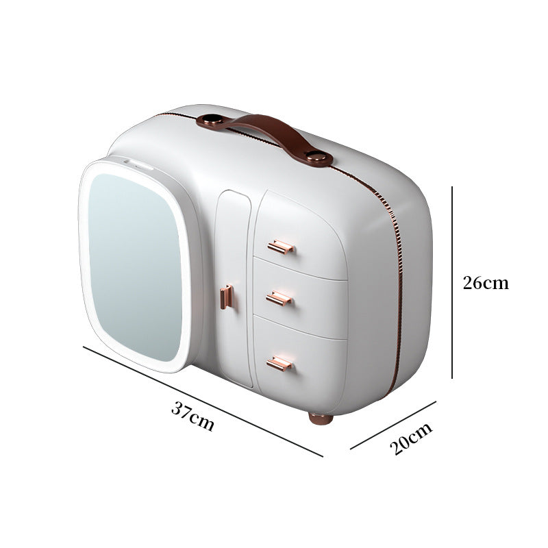 Sminkförvaringsbox, multifunktionell, dammtät med belysning