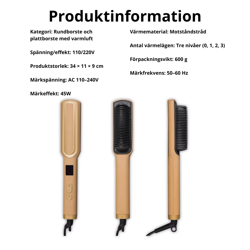 Hårborste och kam – Styling, hårfön, plattning, locktång och värmeverktyg för håret