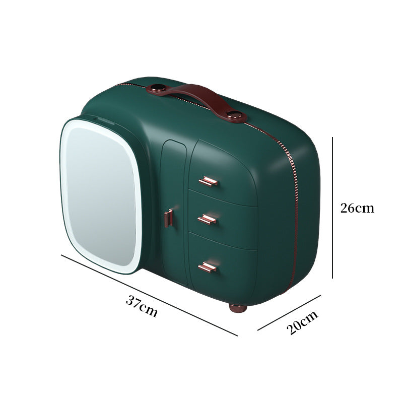 Sminkförvaringsbox, multifunktionell, dammtät med belysning