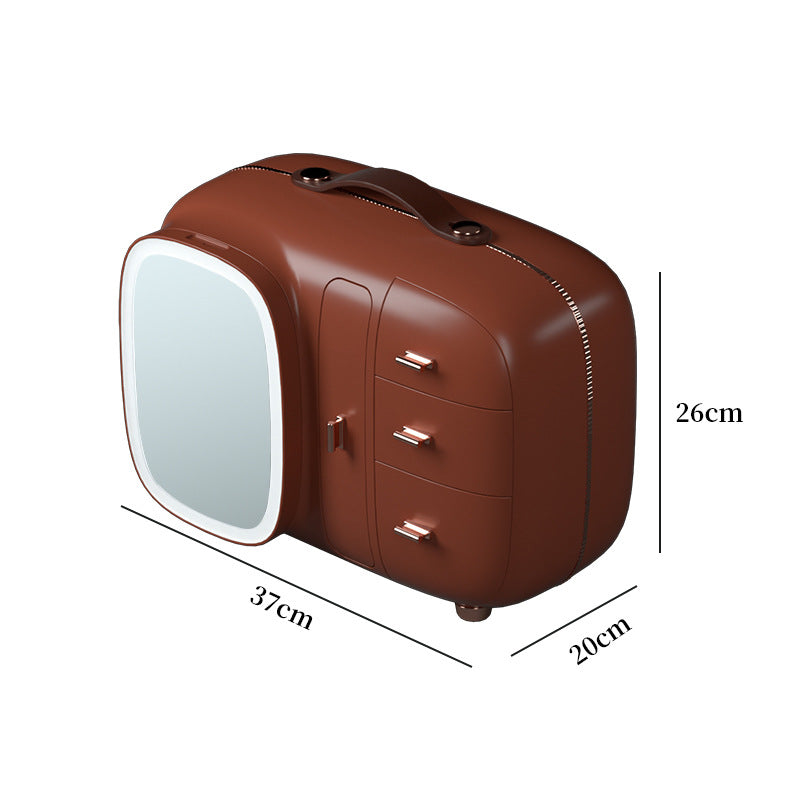 Sminkförvaringsbox, multifunktionell, dammtät med belysning