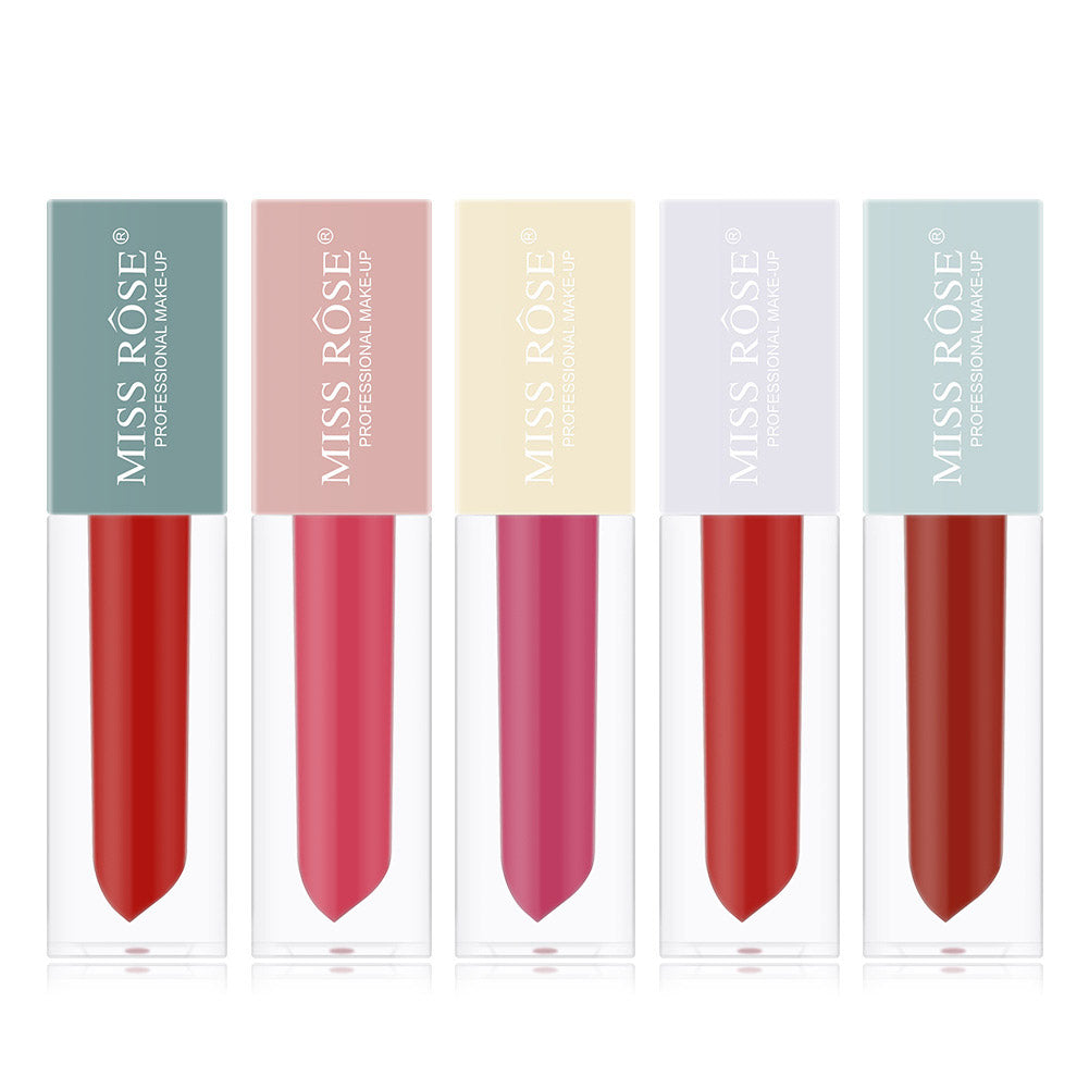 5 st Nude Läpprodukter – Långvariga & Vattentåliga Läppglans i Set